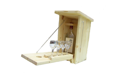 Massivholz-Geschenkkasten mit Gläsern